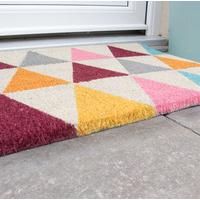 multi coloured geometric doormat 45x75cm