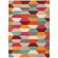 multi coloured geometric wool rug funk 120x170