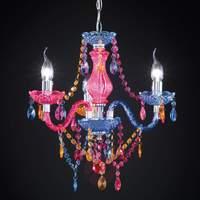 Multi-col. Perdita chandelier with acrylic deco