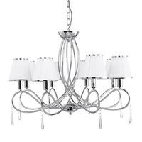 multi arm chrome with crystal droplets ceiling light