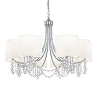 Multi Arm Chrome With White Fabric Shades Ceiling Light