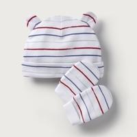 multi stripe hat mitt set