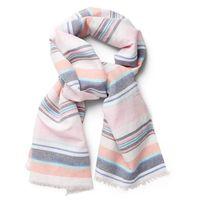 Multistripe Cotton Linen Scarf - Bright Pink