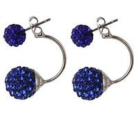 Multicolor Luxury Both Sides Wear Candy-colored Crystal Ball Diamond Fashion Earrings