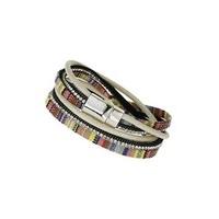 multi coloured woven stripe wrap around bracelet