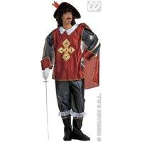 Musketeer Red/blk Costume Large For Medieval Middle Ages Fancy Dress