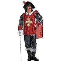 Musketeer Red/blk Costume Small For Medieval Middle Ages Fancy Dress