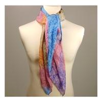 Multi-coloured & Water-coloured Tie-dye Scarf