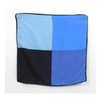 Multiple Blue Tonal Square Vintage Silk Scarf With Rolled Edges