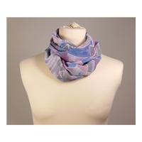 Multi Coloured Water Colour Scarf With a Gold Fastening