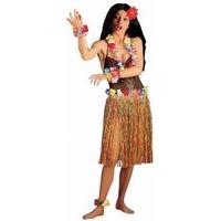 Multicolour Hawaiian Skirt 55cm Accessory For Tropical Lua Fancy Dress