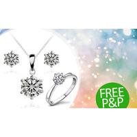 Multi Prong .925 Sterling Silver Plated Jewellery Set