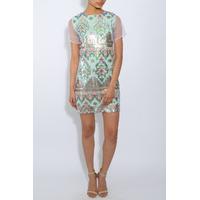 Multi Mint Sequin Shift Dress