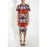 multi kaleidoscope cat print co ord top