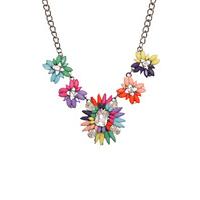 Multicoloured Flower Statement Necklace