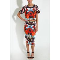 Multi Kaleidoscope Cat Print Co-Ord Skirt