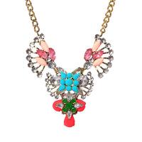 multi colour rhinestone statement necklace