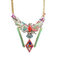 multi beaded diamante eagle necklace