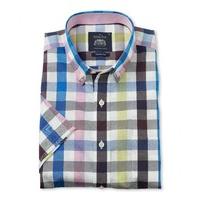 multi check short sleeve casual shirt xxxl short sleeve savile row