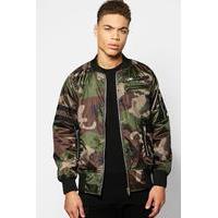 Multi Zip Camo Bomber - khaki