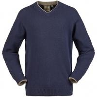 Musto Shooting V Neck Lambswool Jumper, True Navy, Small