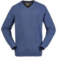 Musto Shooting V Neck Lambswool Jumper, Blue Lake, Small