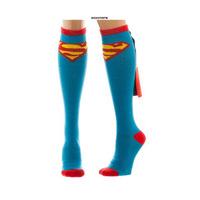 Multicolour One Size Superman - Shiny Knee High Cape Socks