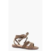 multi strap gladiator sandal taupe