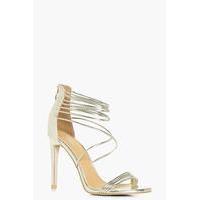 Multi Strap Cage Ankle Heel - gold