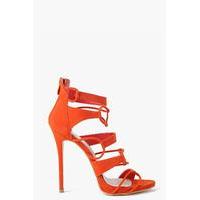 Multi Strap Cage Heels - orange