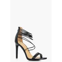 Multi Strap Cage Ankle Heel - black