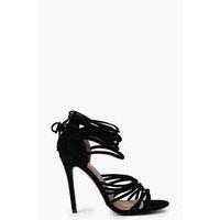 multi strap wrap tie stiletto black