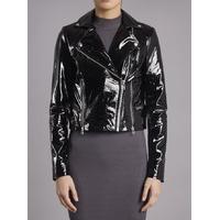 Mustang Black Patent Leather Biker Jacket