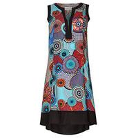 Multi-Coloured Kaleidoscope Print Tunic Dress