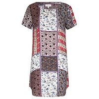 Multi-Coloured Patchwork Print Shift Dress