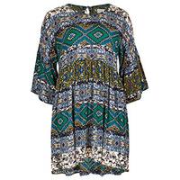 Multi-Coloured Patchwork Print Tunic Dress