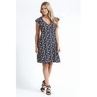 Multi Ditsy Print Wrap Dress