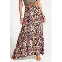 multi coloured paisley print maxi skirt