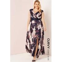 Multi Print Chiffon Maxi Dress