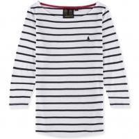 Musto Lucy 3/4 Length Sleeve Striped Tee, White/True Navy, 12