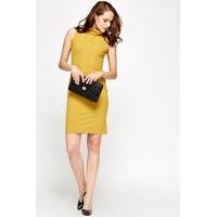 mustard roll neck dress