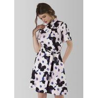 Multi Floral Gathered Top A-line Dress