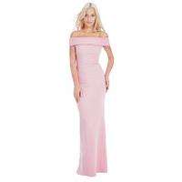 multi way bardot neckline maxi dress pink