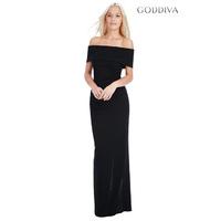 Multi Way Bardot Neckline Maxi Dress - Black