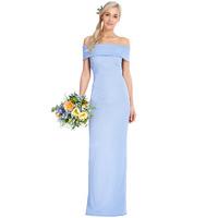 multi way bardot neckline maxi dress blue