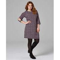 mulberry print split sleeve tunic dress