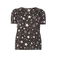 multi star print lace top dark multi