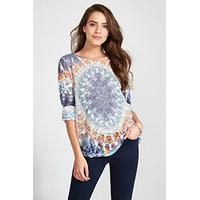 Multi-Coloured Psychedelic Print Long Sleeved Top