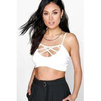 Multi Strap Front Bralet - ivory