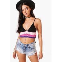 Multi Fringed Bralet - black